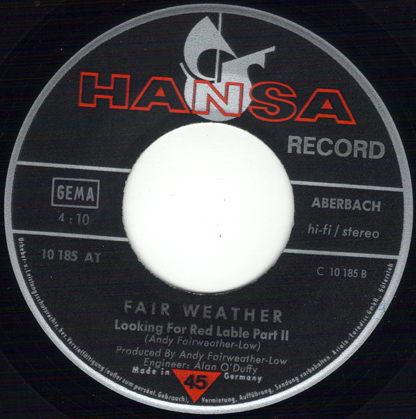 Fair Weather : Lay It On Me (7", Single)