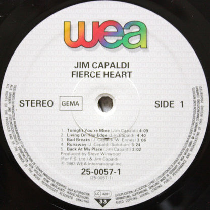 Jim Capaldi : Fierce Heart (LP, Album)