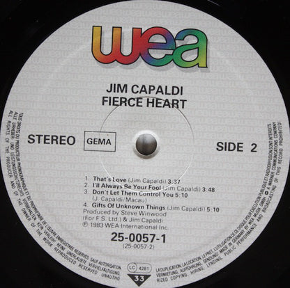 Jim Capaldi : Fierce Heart (LP, Album)