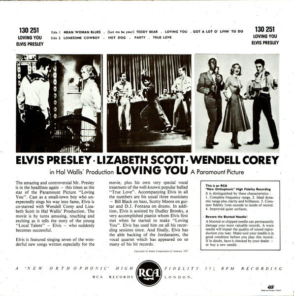 Elvis Presley : Loving You (10", Album, RE)