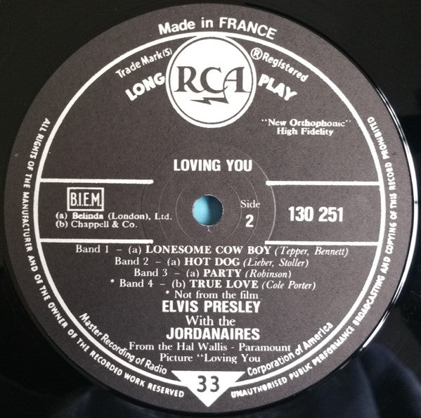 Elvis Presley : Loving You (10", Album, RE)