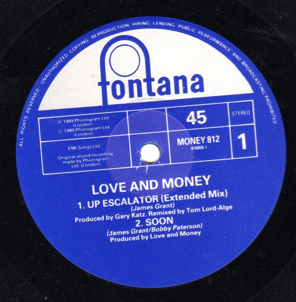 Love And Money : Four Songs From Love And Money (12")