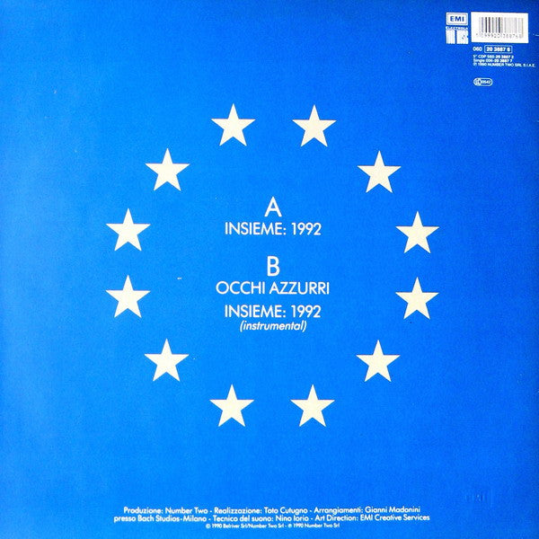 Toto Cutugno : Insieme: 1992 (12", Maxi)
