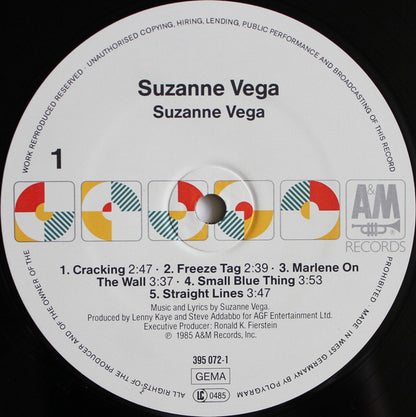 Suzanne Vega : Suzanne Vega (LP, Album, Whi)