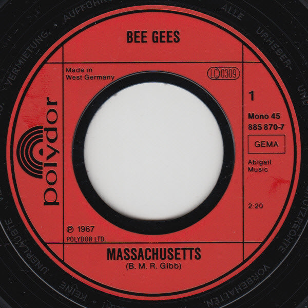The Bee Gees* : Massachusetts (7", Single, Mono, RE)