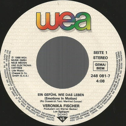 Veronika Fischer : Ein Gefühl Wie Das Leben (7", Single)