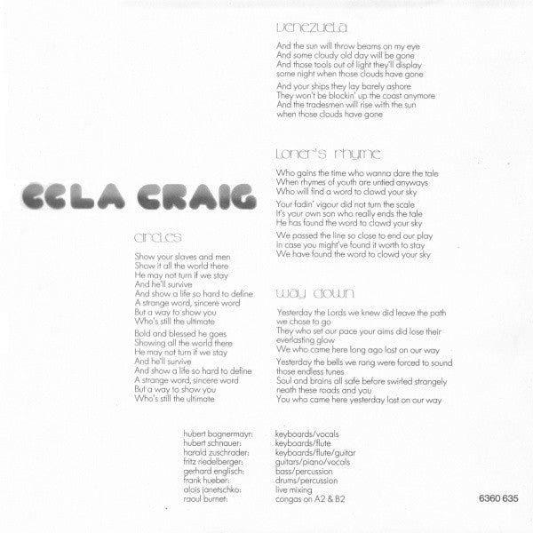 Eela Craig : One Niter (LP, Album)