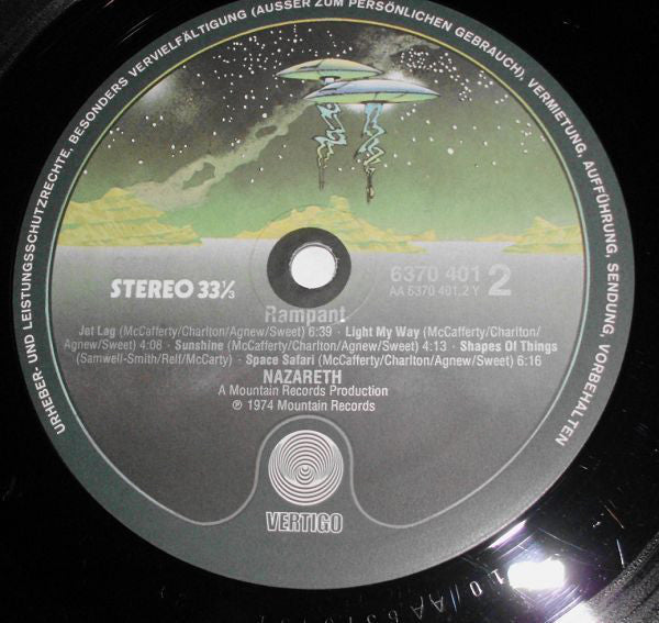 Nazareth (2) : Rampant (LP, Album)