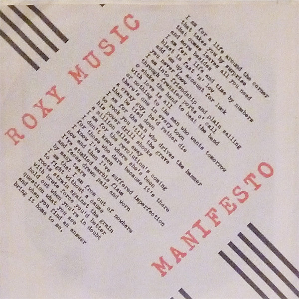 Roxy Music : Over You (7", Single, Bla)