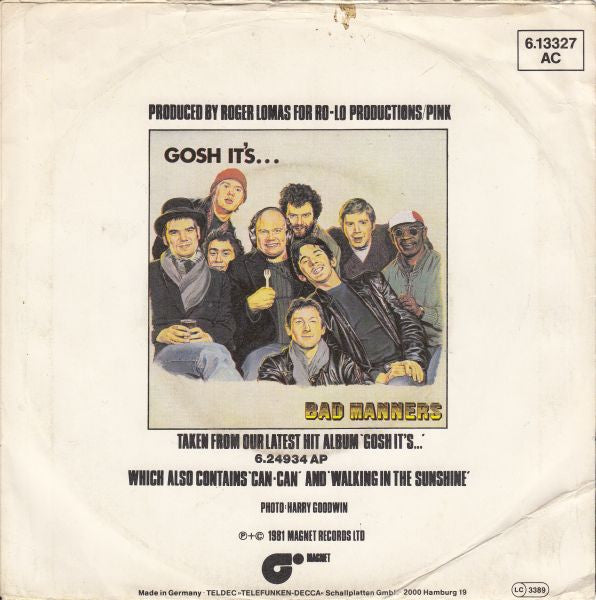 Bad Manners : Buona Sera (7")