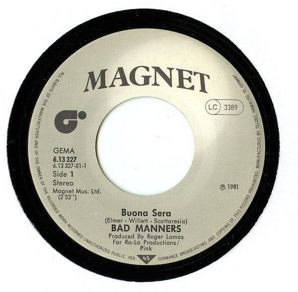 Bad Manners : Buona Sera (7")