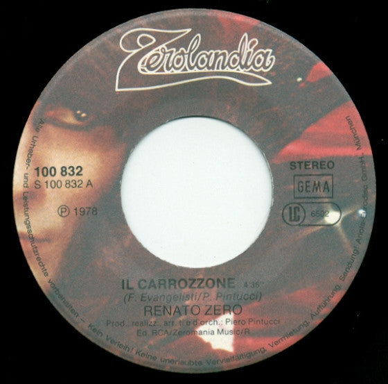 Renato Zero : Il Carrozzone (7", Single)