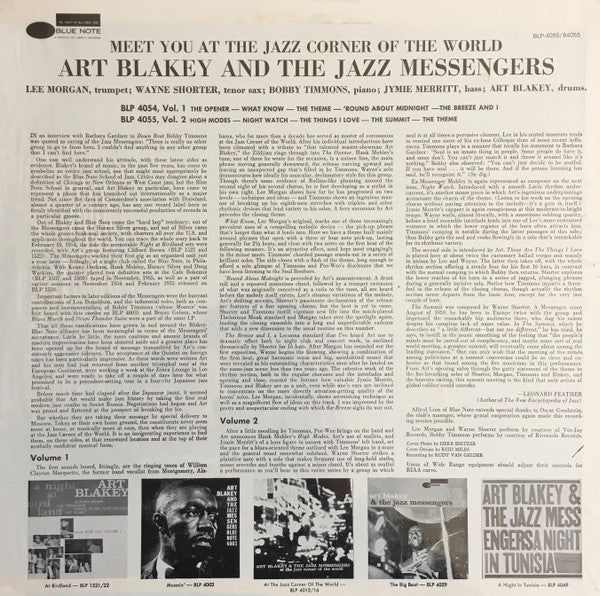 Art Blakey & The Jazz Messengers : Meet You At The Jazz Corner Of The World (Volume 2) (LP, Album, RE)