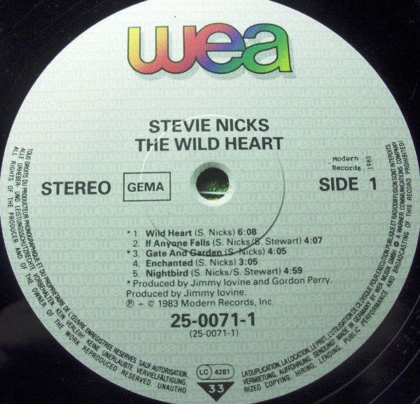 Stevie Nicks : The Wild Heart (LP, Album)