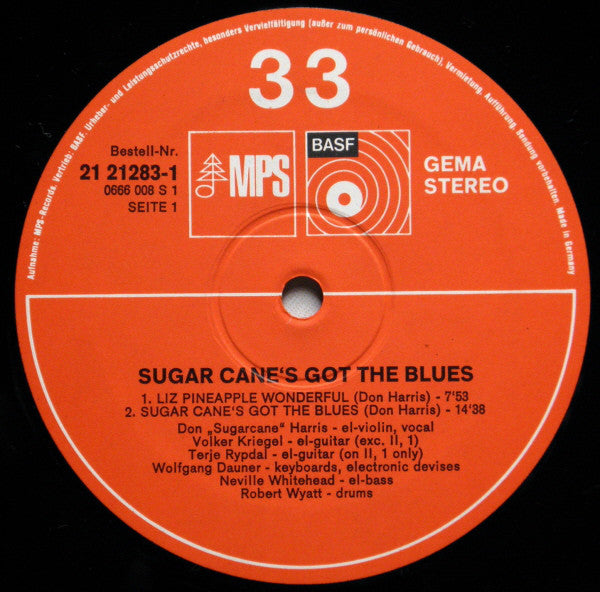 Don "Sugar Cane" Harris* : Sugar Cane's Got The Blues (LP, Album, Gat)