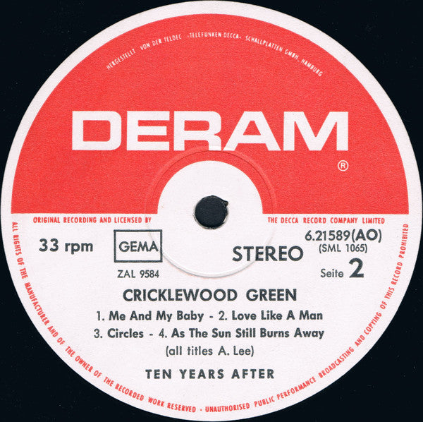 Ten Years After : Cricklewood Green (LP, Album, RP)