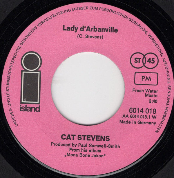 Cat Stevens : Lady D'Arbanville (7", Single)