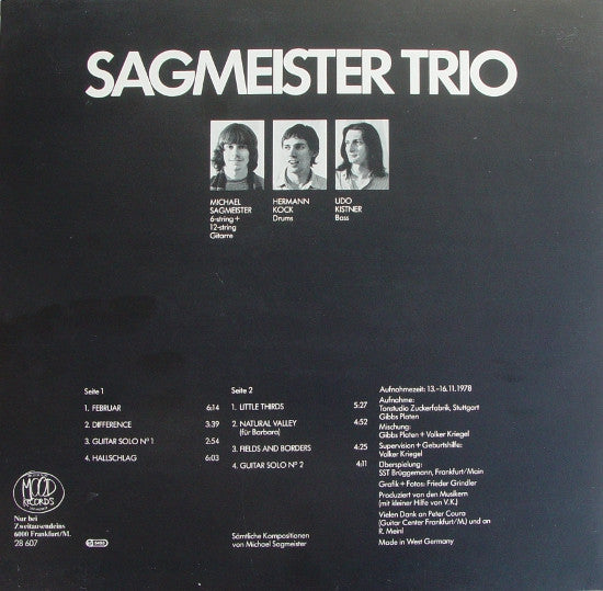 Sagmeister Trio : Sagmeister Trio (LP, Album, RE)