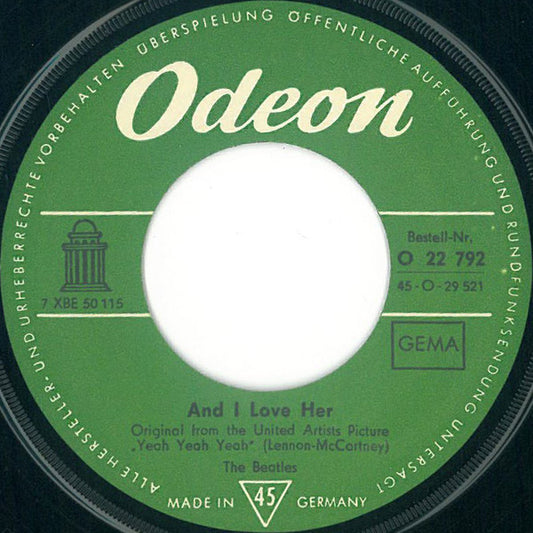 The Beatles : And I Love Her / I Should Have Known Better (7", Single)