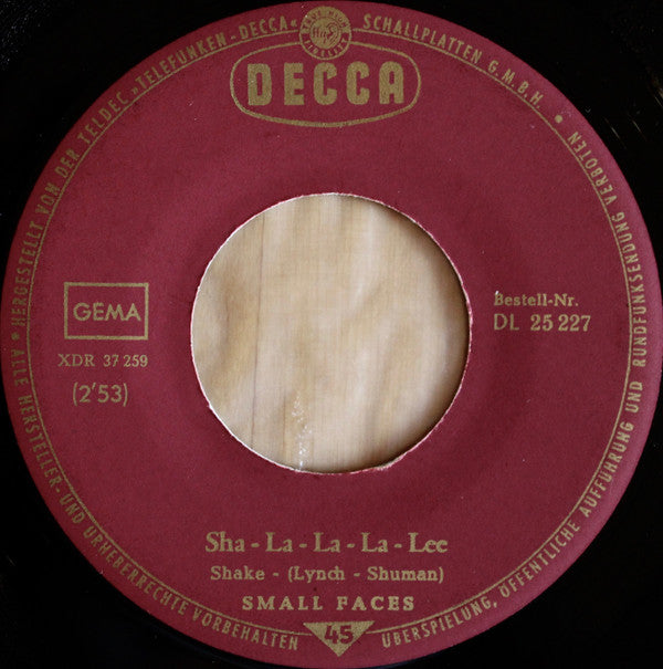Small Faces : Sha-La-La-La-Lee (7", Single)