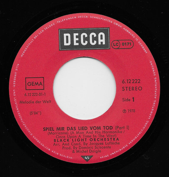 Black Light Orchestra : Spiel Mir Das Lied Vom Tod (7")