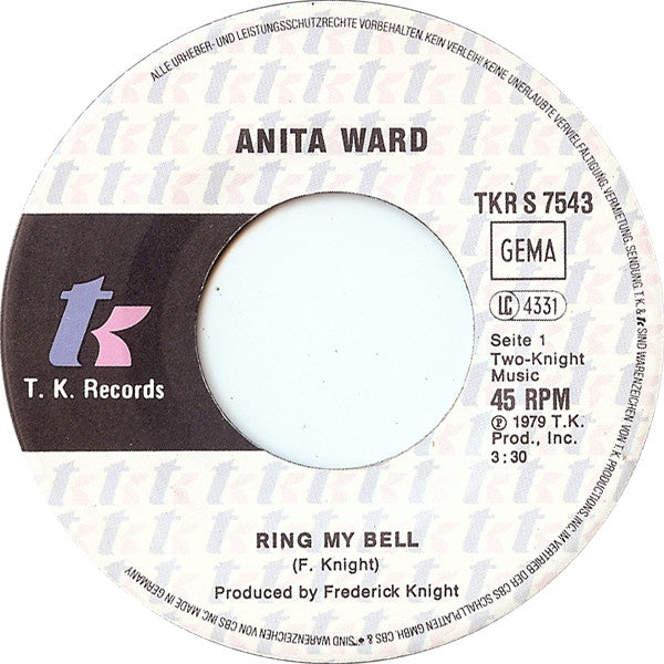 Anita Ward : Ring My Bell (7", Single)