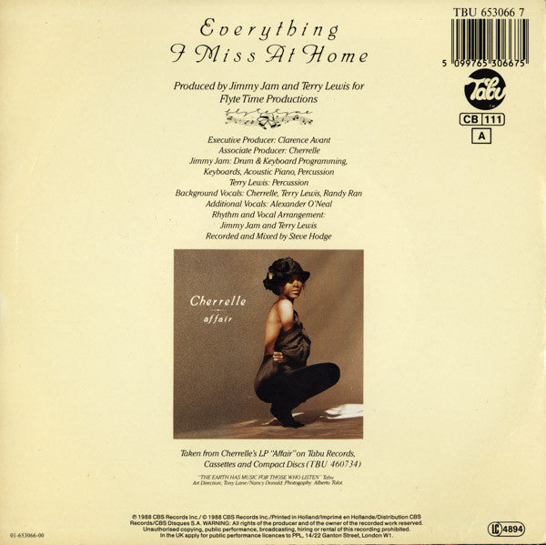 Cherrelle : Everything I Miss At Home (7")
