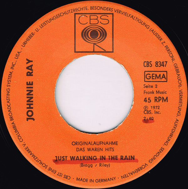 Johnnie Ray : Yes Tonight, Josephine / Just Walking In The Rain (7", Single)