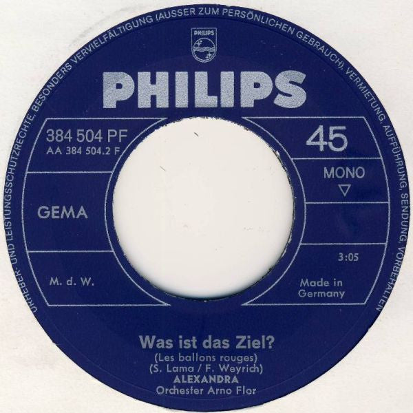 Alexandra (7) : Sehnsucht (7", Single, Mono)