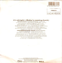 Eurythmics : It's Alright (Baby's Coming Back) (7", Single)