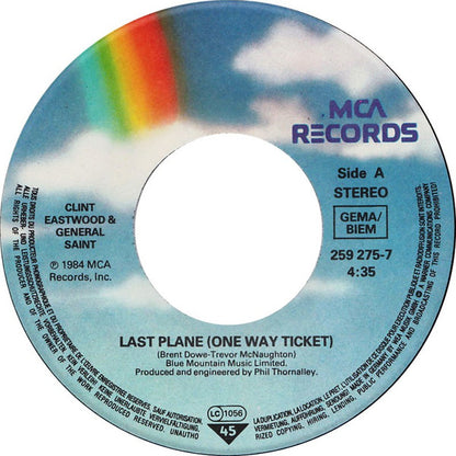 Clint Eastwood And General Saint : Last Plane (One Way Ticket) (7", Single)