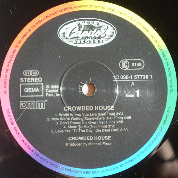 Crowded House : Crowded House (LP, Album, RE, RP)