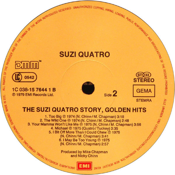 Suzi Quatro : The Suzi Quatro Story - 12 Golden Hits (LP, Comp, RE)