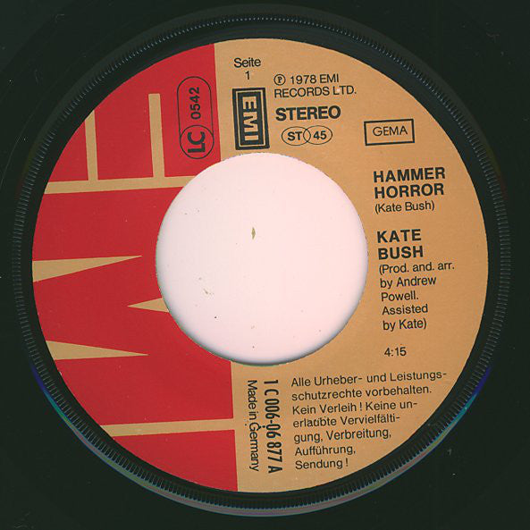 Kate Bush : Hammer Horror (7", Single)