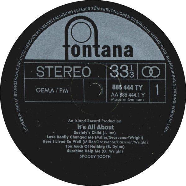 Spooky Tooth : It's All About (LP, Album)