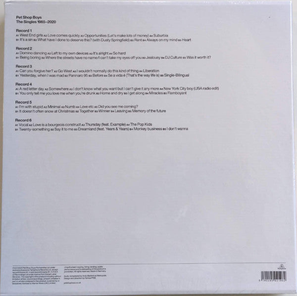Pet Shop Boys : Smash (The Singles 1985-2020) (6xLP, Comp, RM + Box)