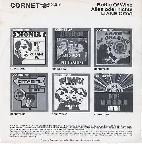 Liane Covi : Bottle Of Wine / Alles Oder Nichts (7", Single)