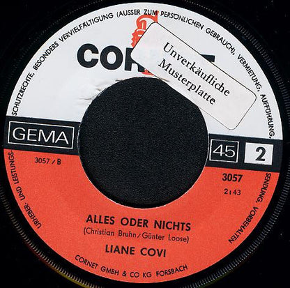 Liane Covi : Bottle Of Wine / Alles Oder Nichts (7", Single)