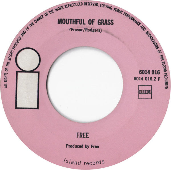 Free : All Right Now (7", Single, Lar)