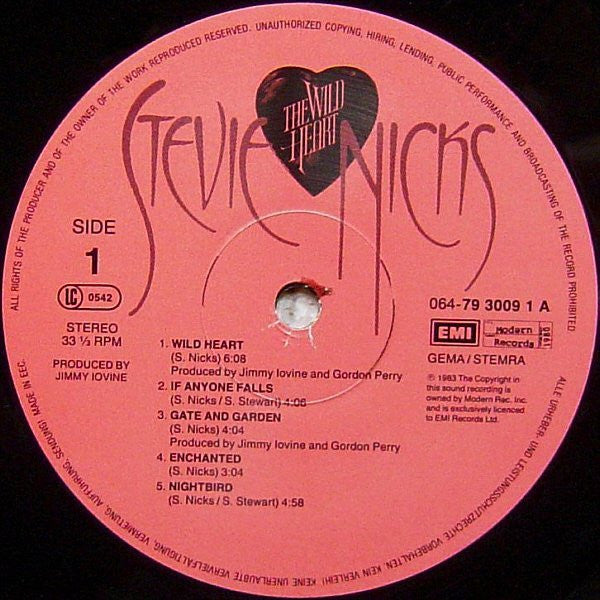 Stevie Nicks : The Wild Heart (LP, Album, RE)