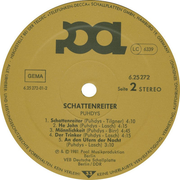 Puhdys : Puhdys 9: Schattenreiter (LP)