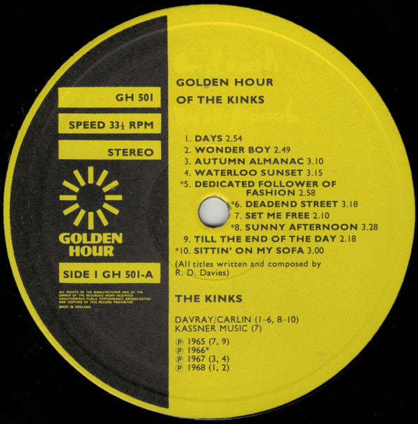 The Kinks : Golden Hour Of The Kinks (LP, Comp)