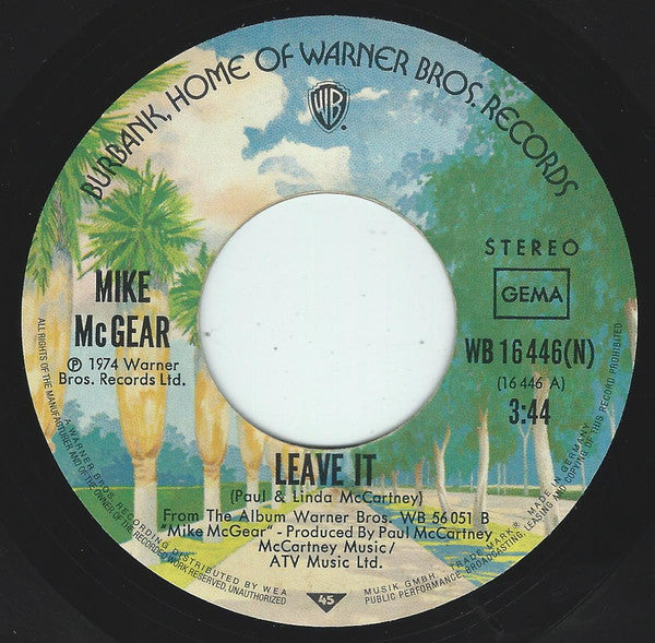 Mike McGear : Leave It (7", Single)