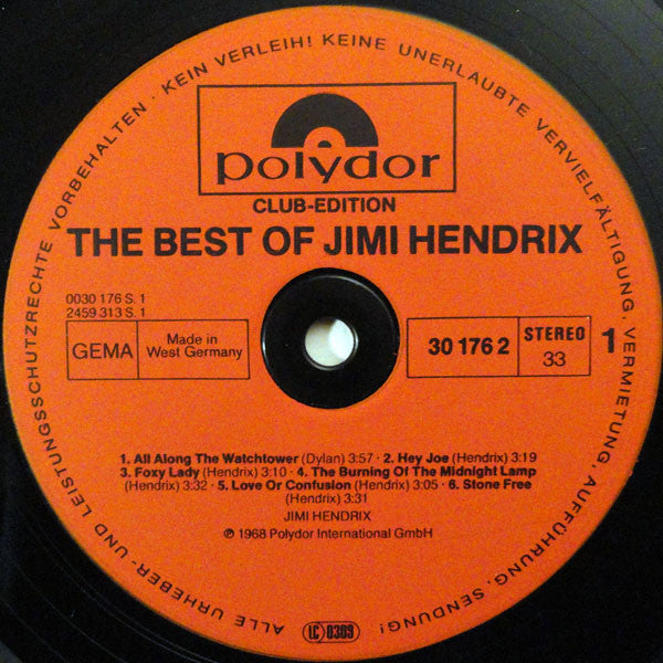 Jimi Hendrix : The Best Of Jimi Hendrix (LP, Comp, Club)