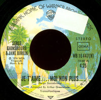 Jane Birkin Avec Serge Gainsbourg : Je T'aime ... Moi Non Plus / Jane B. (7", Single, RE)