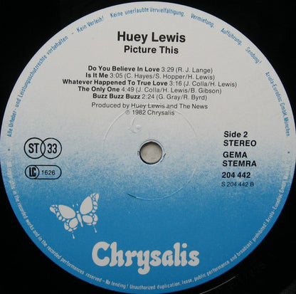 Huey Lewis And The News* : Picture This (LP, Album)