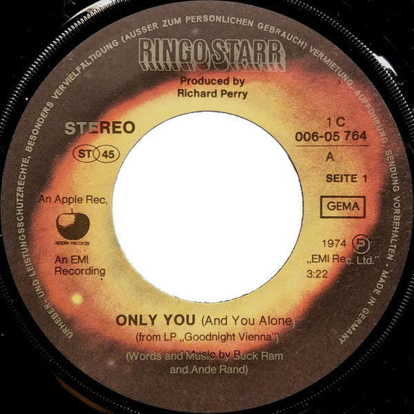 Ringo Starr : Only You (7", Single)