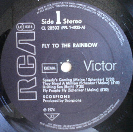 Scorpions : Fly To The Rainbow (LP, Album, RE, Bla)