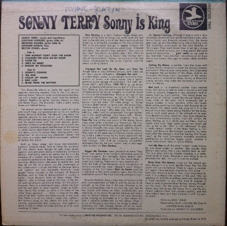 Sonny Terry : Sonny Is King (LP, Album, Mono, RE)
