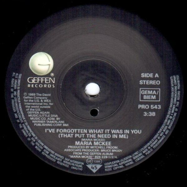 Maria McKee : I've Forgotten What It Was In You (7", Single, Promo)